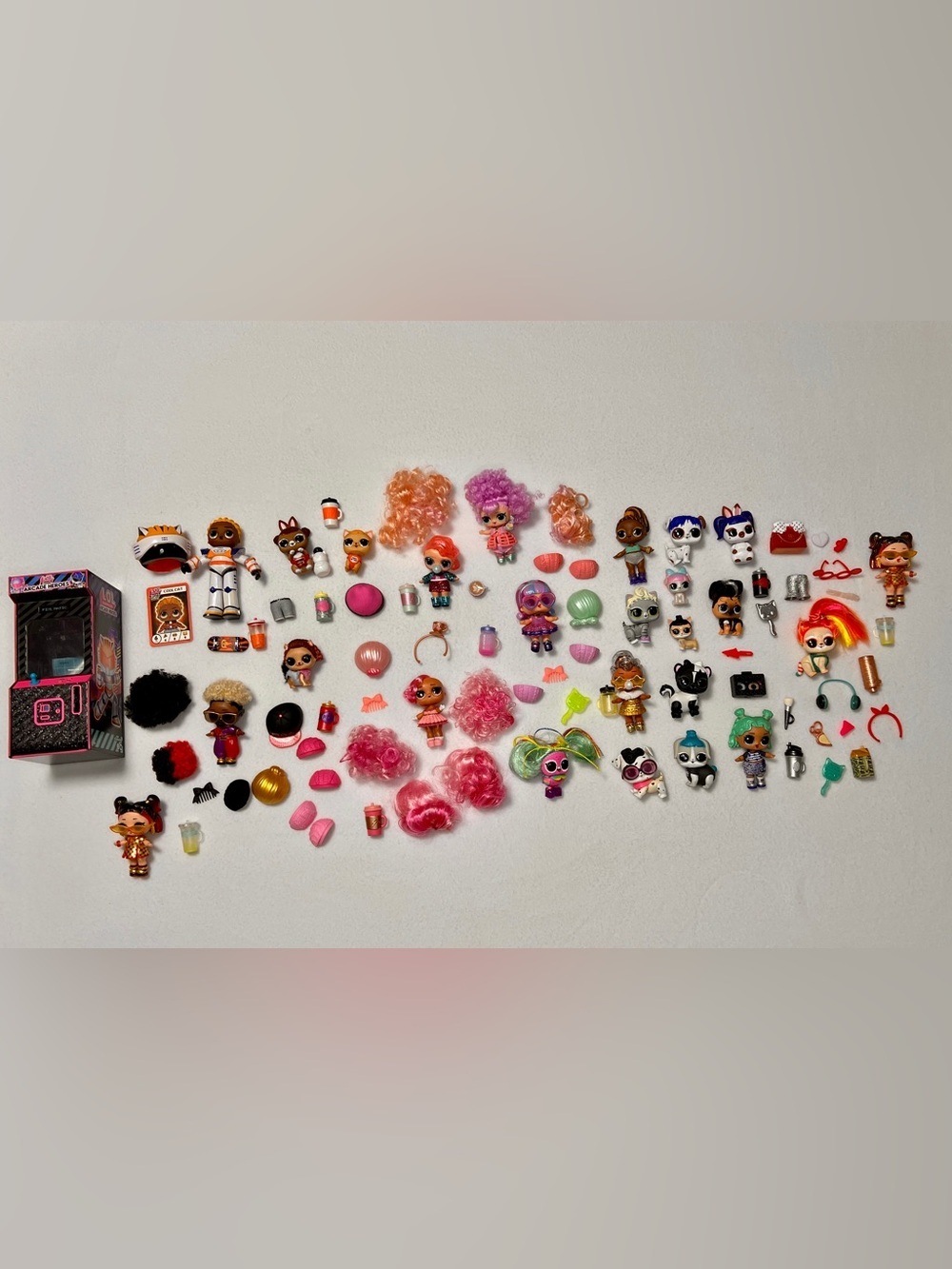 Huge LOL Surprise Doll Pet Accessory Lot Arcade Heroes Cool Cat OMG Mixed Bundle